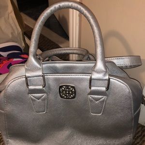 Silver tote bag